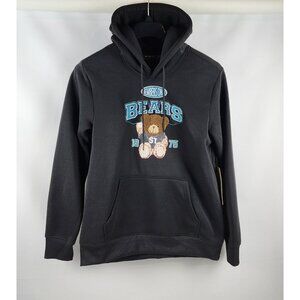 Members Only Hoodie Mens Small Black Teddy Bear Logo Sweatshirt NWT